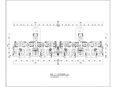 现代住宅楼建筑 中海地产小高层 142㎡双拼 施工图