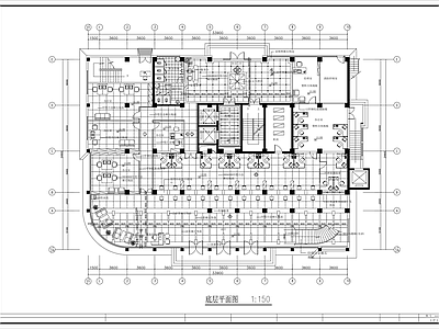 现代整体办公空间 营业厅 办公区 施工图