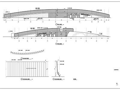 现代景观桥 栈桥 施工图