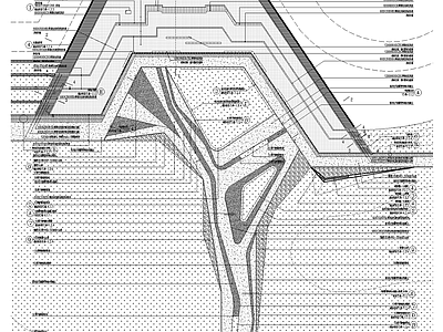 景观节点 公园入口节点详图 斜面种植池 水景 汀步 施工图