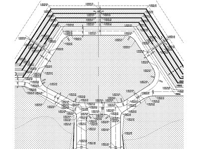 现代入口 主入口景观 斜面绿化 挡墙耐候钢板 logo字体 施工图