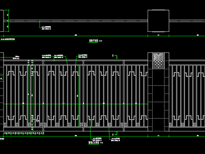 现代围墙 铁艺围墙 施工图