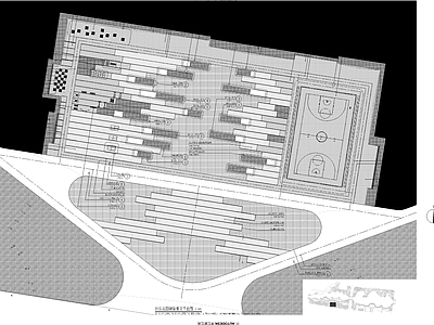 现代庭院 花园庭院 体育庭院 条形种植池 口袋体育公园 健身场地 施工图