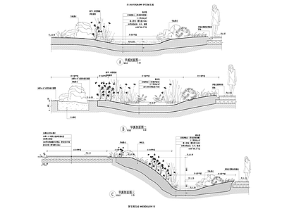 景观节点 旱溪 施工图
