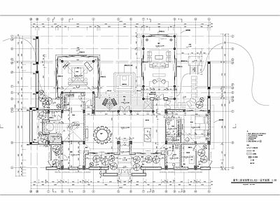 建筑平面图 超豪华一层大别墅 施工图