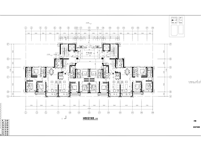 现代住宅楼建筑 中海地产高层住宅 95＋75㎡双拼 施工图