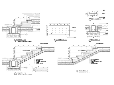 现代铺装 景观台阶 施工图