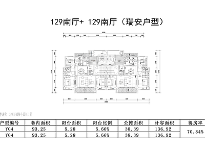 现代住宅楼建筑 120＋140㎡ 双拼户型 施工图