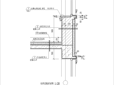 现代其他节点详图 标准层楼面详图 施工图