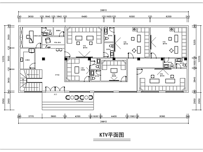 现代KTV 包厢平面方案图 施工图