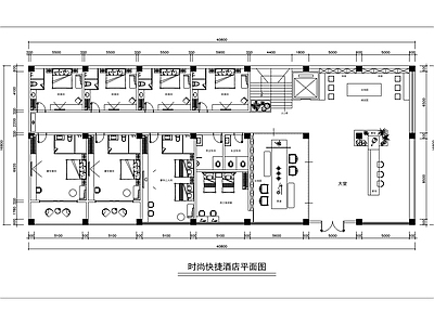 现代酒店 酒店餐厅 酒店公区 酒店大堂 套房 过道 施工图