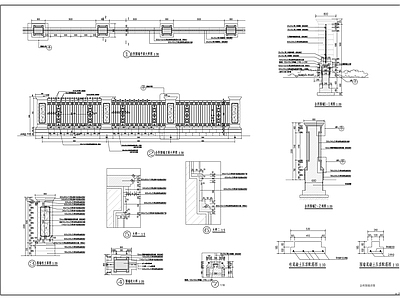 现代其他节点详图 会所围墙详图 施工图