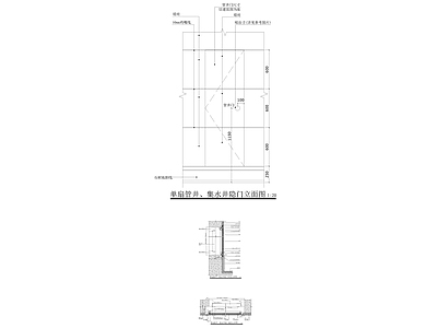 现代中式门节点 单扇管井暗门 隐形门节点 施工图