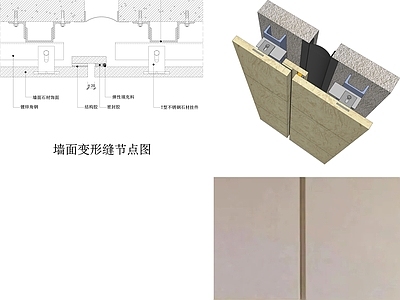 现代墙面节点 墙面变形缝节点图 变形缝节点 伸缩缝节点 墙面伸缩缝节点 施工图