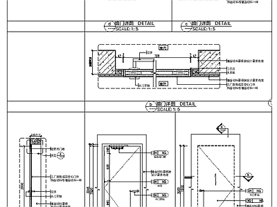 现代简约门节点 隐形门节点 施工图