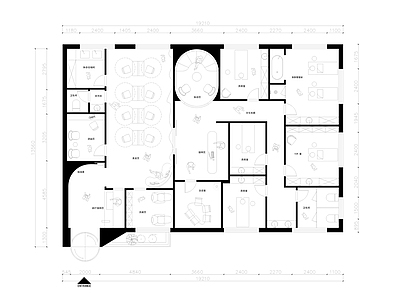 现代美容院 美容院 养生会所 260平 平面布置图 施工图