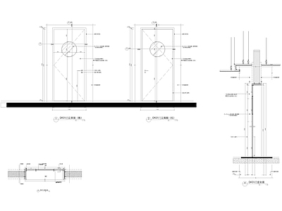 现代中式门节点 病房门大样图 施工图