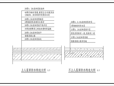 现代建筑工程节点 屋面防水构造做法 施工图