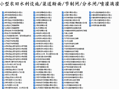 给排水节点详图 小型农田水利设施 渠道断面 节制闸分水闸 喷灌滴灌节点图 施工图