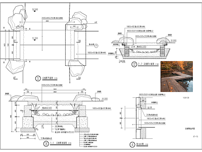 现代景观桥 石桥 平桥 施工图