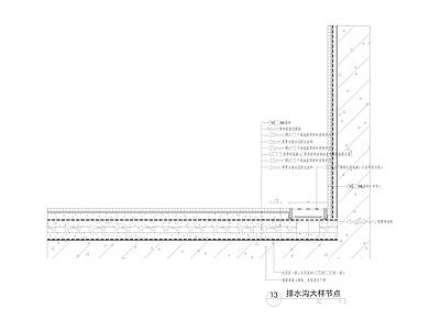 现代中式地面节点 排水沟大样 施工图