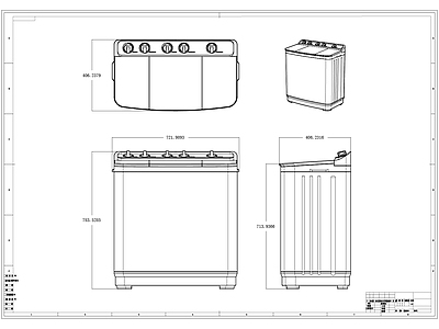 现代电器 洗衣机 施工图