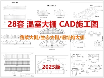 现代大棚 温室大棚 蔬菜大棚 生态大棚 钢结构大棚 施工图