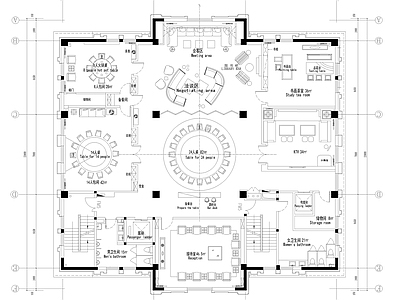 新中式现代会所 大型会所施工平面 会所平面图 施工图