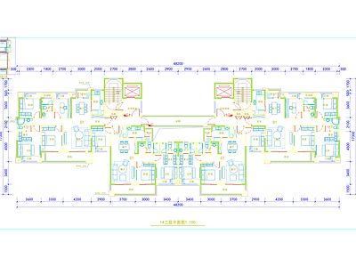 现代住宅楼建筑 成都东源高层户型 施工图