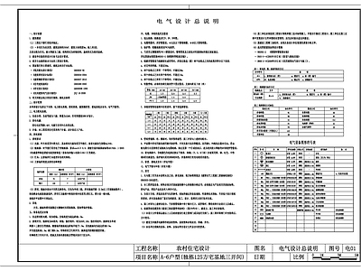 现代设计说明 电气设计说明节能 施工图