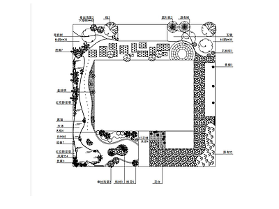 现代新中式庭院 花园庭院 施工图