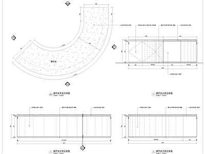 现代家具节点详图 异形前台 前台节点 施工图