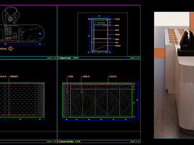 现代其他节点详图 收银吧台大样图 施工图