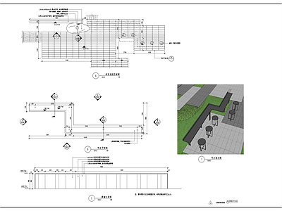 景观节点 吧台 施工图