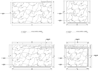 现代简约家具节点详图 中岛台节点大样图 木饰面石材中岛 柜体节点 施工图