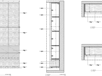 现代新中式家具节点详图 玄关柜节点大样图 柜体节点 施工图