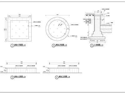 现代树池 坐凳 施工图