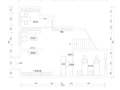 现代美容院 美容院 养生会所 140平 平面布置图 施工图