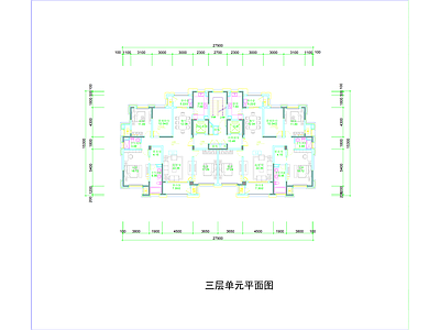 现代住宅楼建筑 金茂梅溪湖住宅 小高层双拼户型 施工图