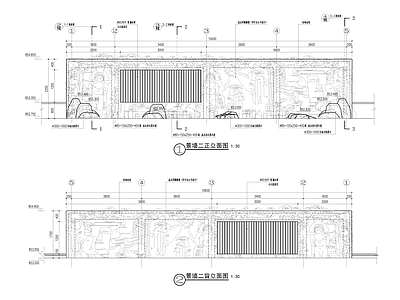 现代景墙 浮雕景墙 施工图