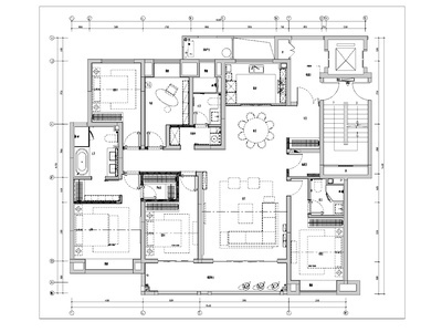 江苏常州190㎡大平层住宅施工图+效果图