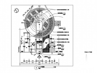 居住区车行入口景观工程施工图