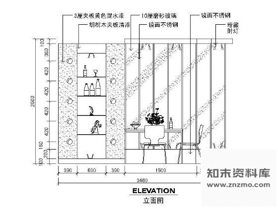 图块/节点12个餐厅立面图