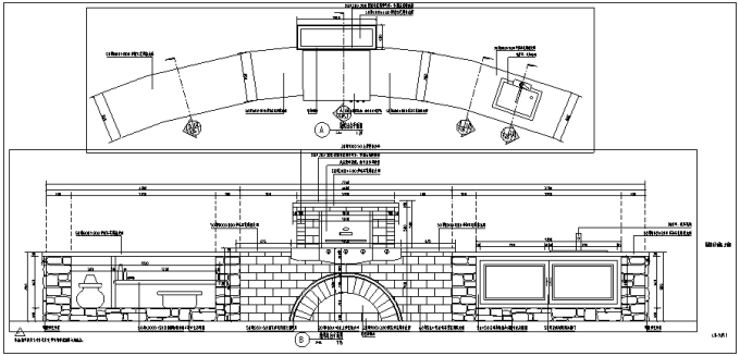 小区公园烧烤台景观施工图