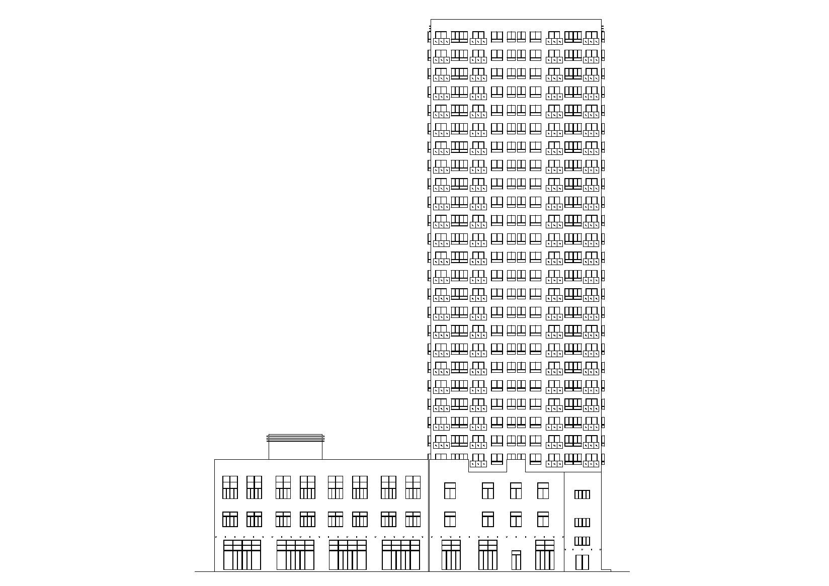 [陕西]CBD核心区现代风格高层商业街建筑设计施工图（知...