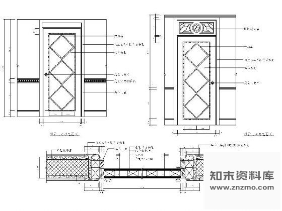 图块/节点装饰榉木门详图 通用节点
