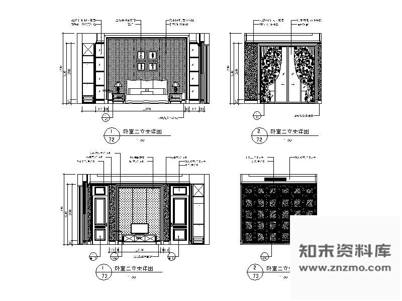 图块/节点豪华卧室2立面图