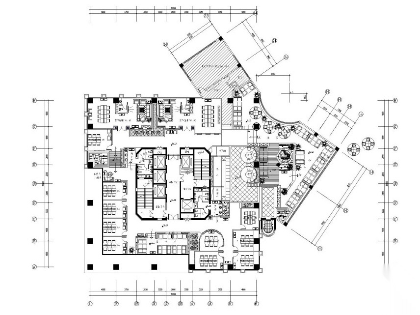 [重庆]1300㎡西餐厅装饰工程施工图设计（附效果图）