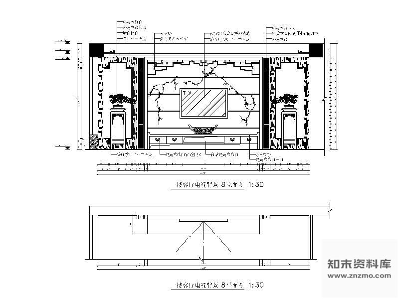 图块/节点客厅背景立面图