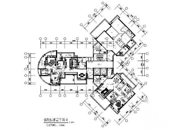 房地产多个标准层户型图 平层